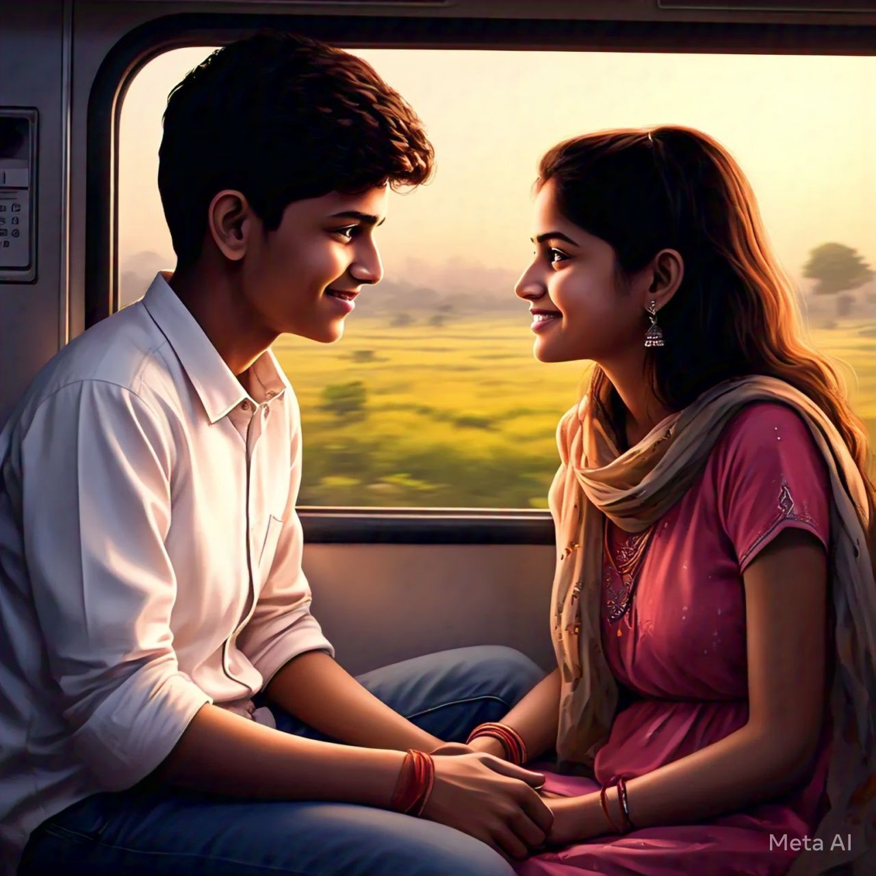 ট্রেনের জানালায় চোখাচোখি